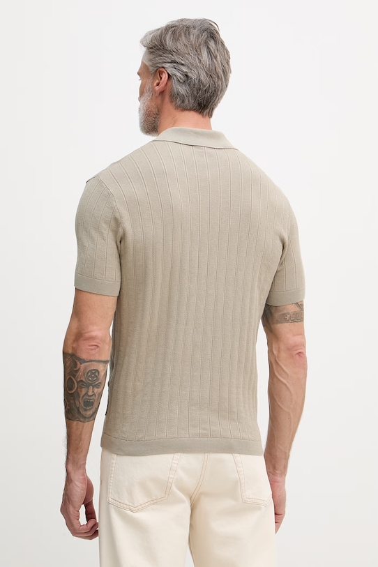 Odzież Armani Exchange polo męskie bawełniane XM002438.AF22249 beżowy