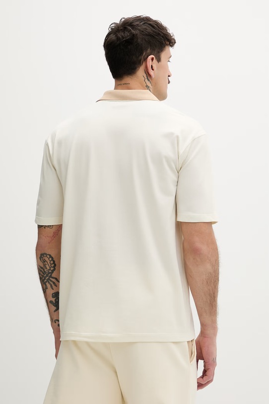 Odzież HUGO t-shirt męski bawełniany z elastanem Dunios_RB 50559650 beżowy