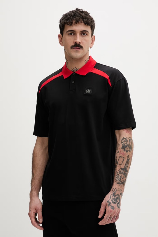 HUGO футболка для мужчин из хлопка с эластаном Dunios_RB чёрный 50559650