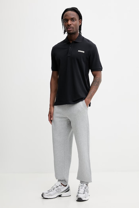 Napapijri polo bawełniane SMALL BOX NP0A88TQ9411 czarny SS26