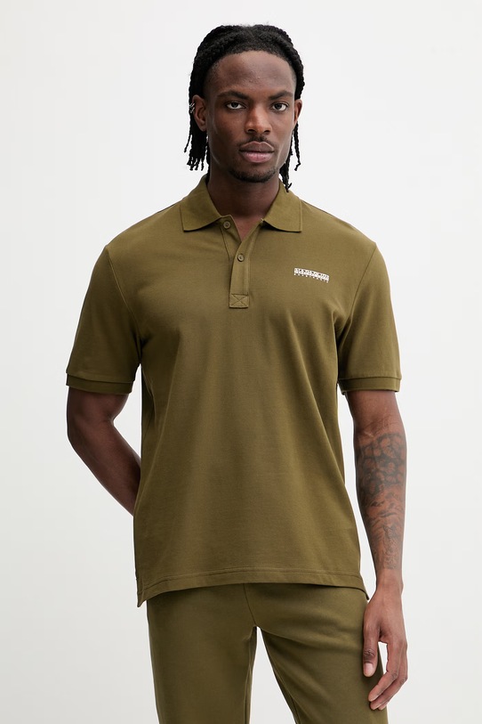 Napapijri polo SMALL BOX z elastanem zielony NP0A88TQG3A1