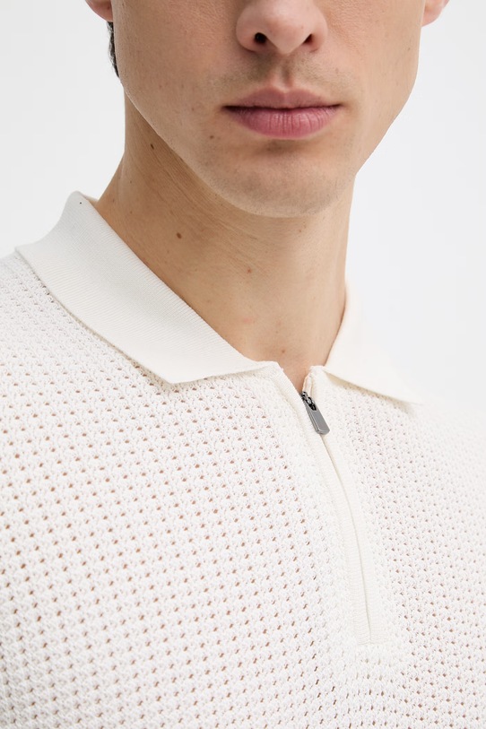 Joop! polo swetrowe męskie bawełniane 30101508 beżowy