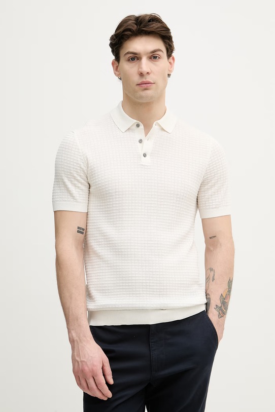 Joop! polo męskie bawełniane beżowy 30101509