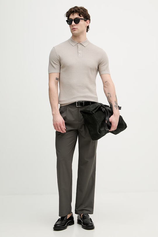 Joop! polo męskie bawełniane 30101509 beżowy SS26