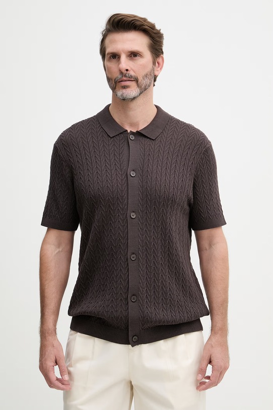 Joop! koszula męska bawełniana brązowy 30101510