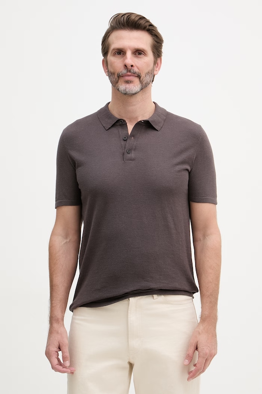 Joop! polo męskie bawełniane brązowy 30101532
