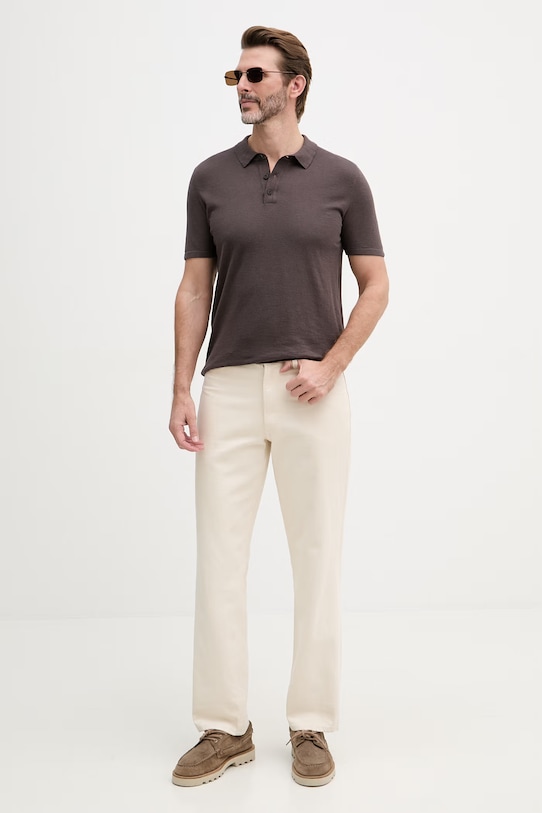 Joop! polo męskie bawełniane 30101532 brązowy SS26