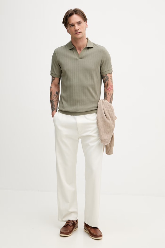 Joop! polo męskie bawełniane 30101935 zielony SS26