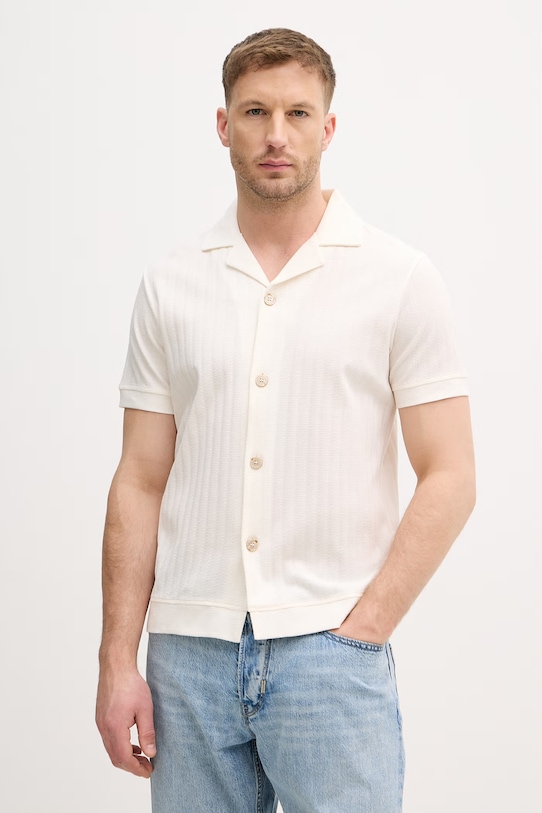 Joop! koszula męska bawełniana beżowy 30101936