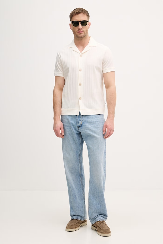 Joop! koszula męska bawełniana 30101936 beżowy SS26