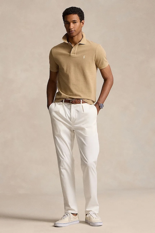 Odzież Polo Ralph Lauren polo bawełniane SS KC CLASSIC 710534735379 beżowy