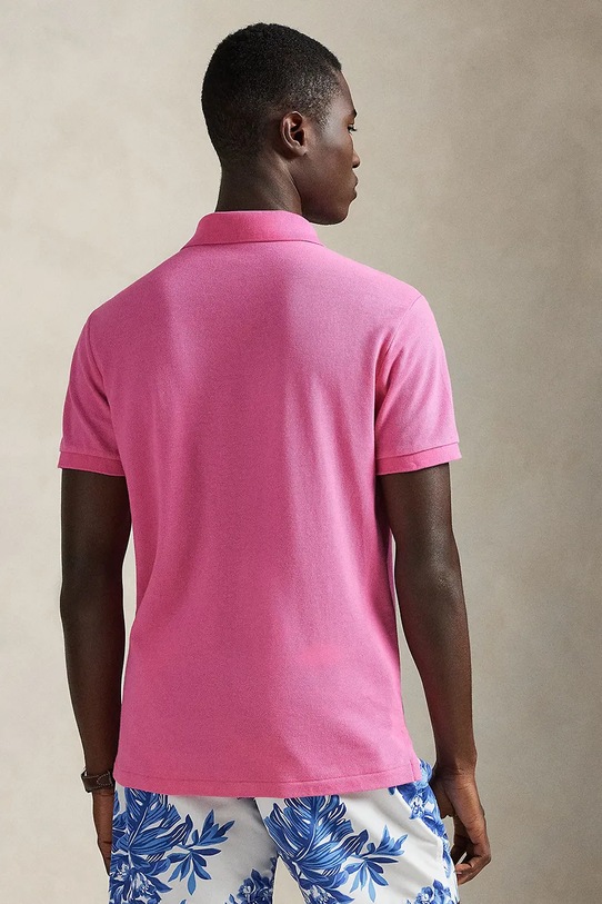 Bavlněné polo tričko Polo Ralph Lauren BASIC MESH 710680784510 růžová SS26