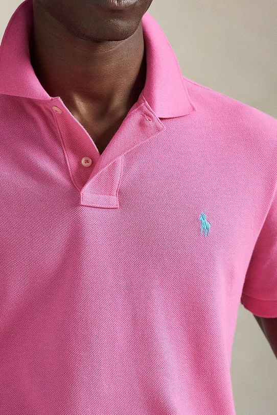 Bavlněné polo tričko Polo Ralph Lauren BASIC MESH růžová 710680784510