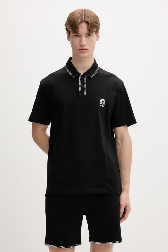 HUGO polo tričko pánske bavlnené Daropolo čierna 50556584