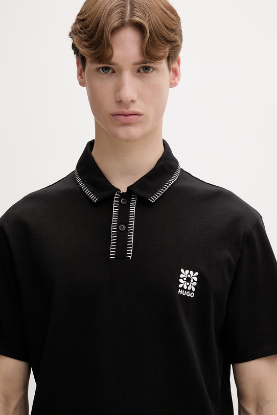 HUGO polo tričko pánske bavlnené Daropolo čierna 50556584
