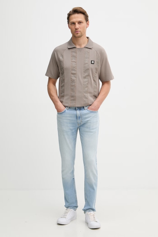 HUGO поло чоловіче бавовняне Dromos 50556604 бежевий SS26