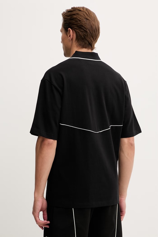 Ρούχα HUGO πόλο ανδρικό βαμβακερό Daryo 50556717 μαύρο