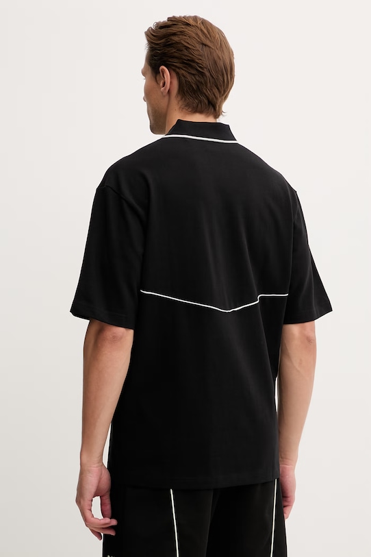 Ρούχα HUGO πόλο ανδρικό βαμβακερό Daryo 50556717 μαύρο