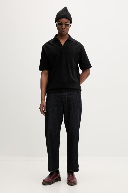 HUGO polo męskie bawełniane Dalibo 50556724 czarny SS26