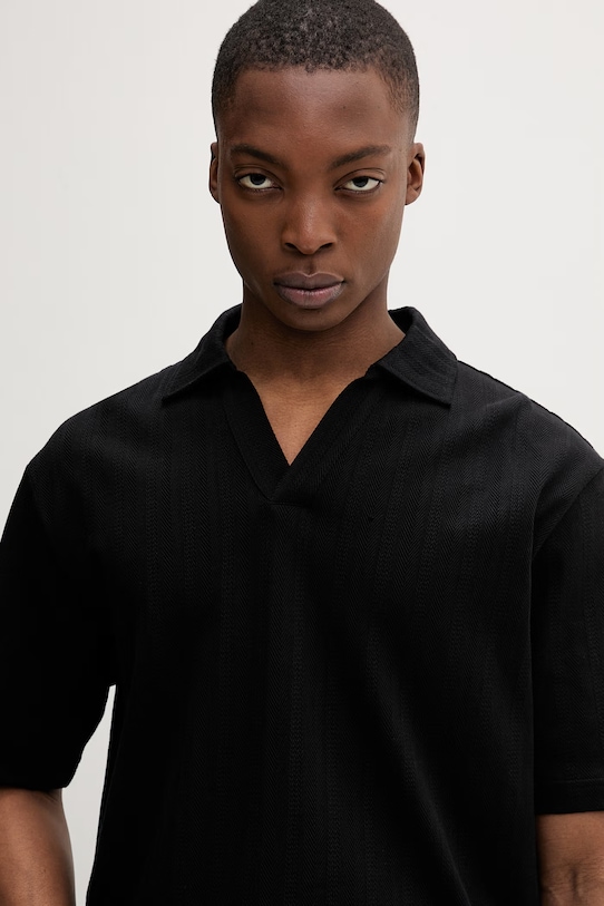 HUGO polo męskie bawełniane Dalibo czarny 50556724