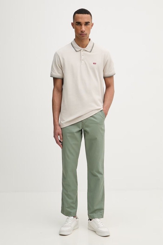 Levi's polo męskie bawełniane HM POLO 35883.0347 beżowy SS26