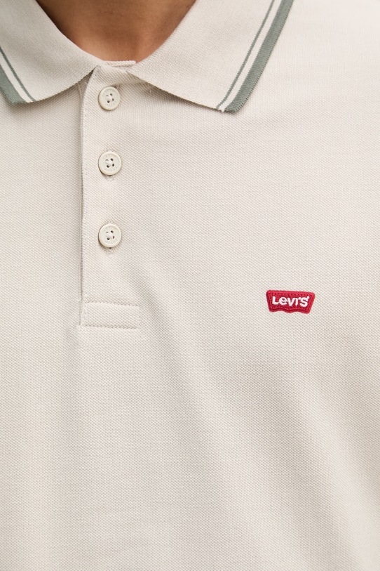 Levi's polo męskie bawełniane HM POLO 35883.0347 beżowy