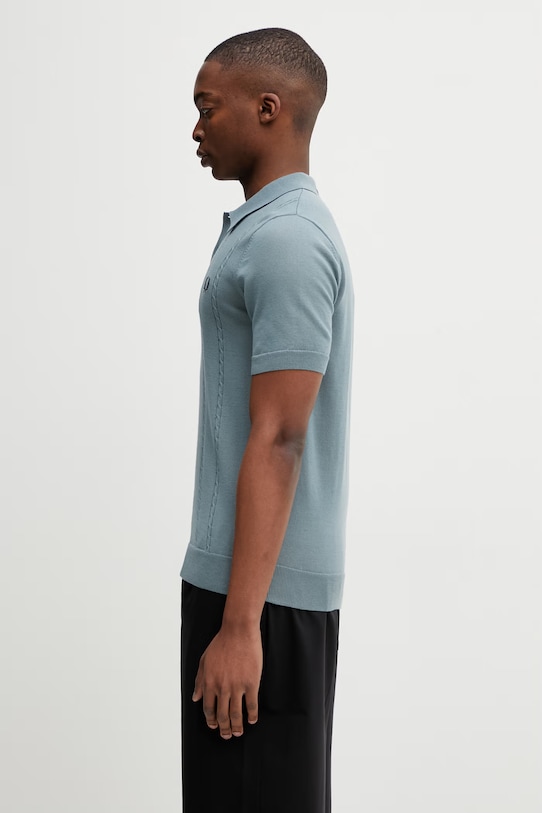Fred Perry polo z dodatkiem wełny K2308. niebieski SS26