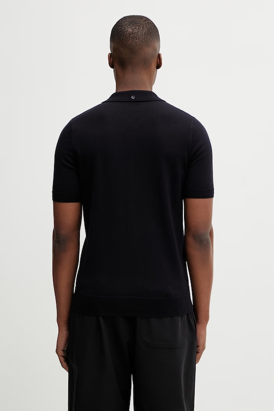 Odzież Fred Perry polo z dodatkiem wełny K2308. granatowy