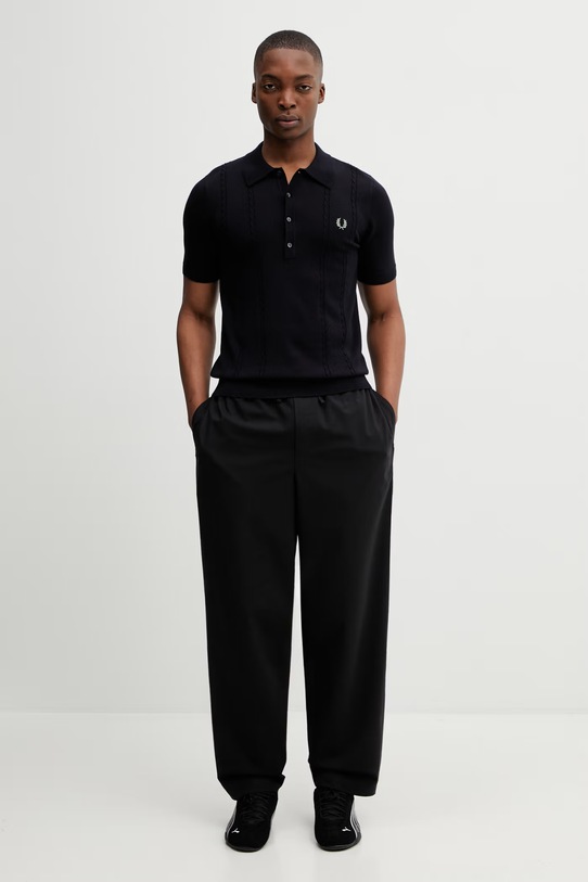 Fred Perry polo z dodatkiem wełny K2308. granatowy