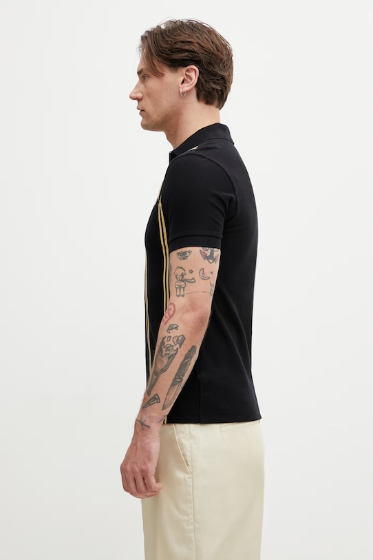 Fred Perry polo bawełniane męskie M2419 czarny SS26