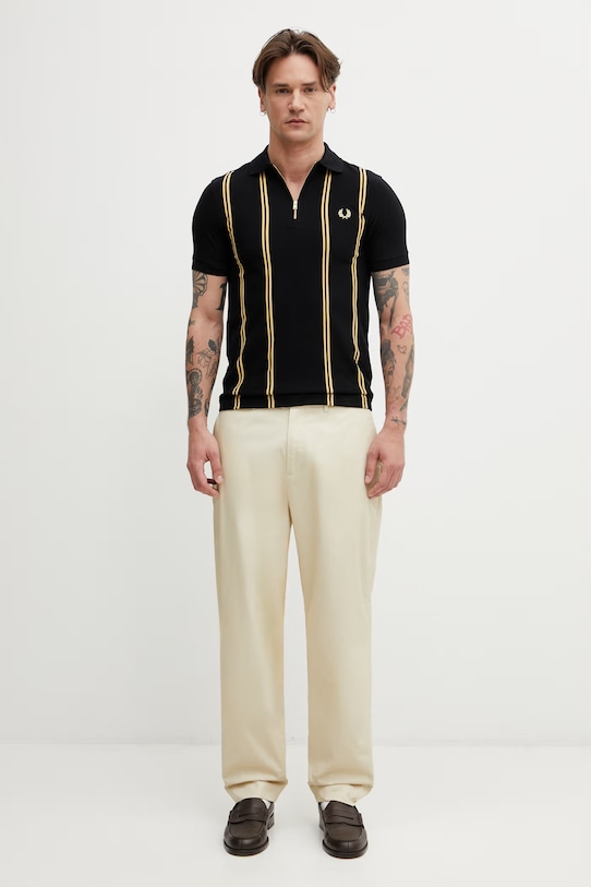 Fred Perry polo bawełniane męskie M2419 czarny