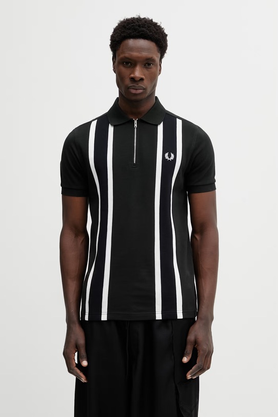 Fred Perry polo bawełniane wzorzyste zielony M2420