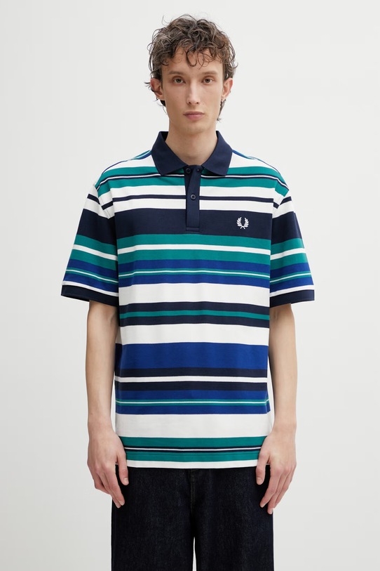 Fred Perry polo męskie bawełniane turkusowy M2423