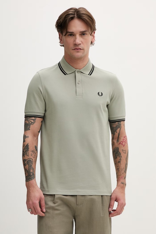 Fred Perry polo bawełniane bawełna zielony M3600.S23