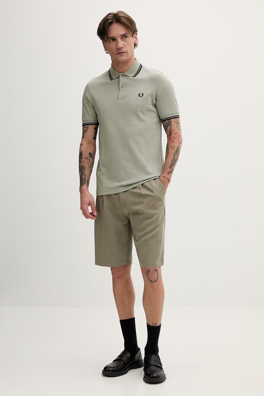Fred Perry polo bawełniane M3600.S23 zielony SS26
