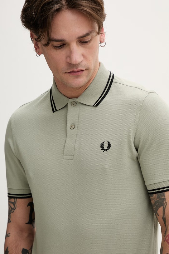 Fred Perry polo bawełniane zielony M3600.S23