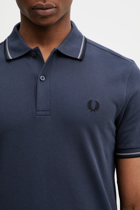 Bavlněné polo tričko Fred Perry námořnická modř M3600.01B