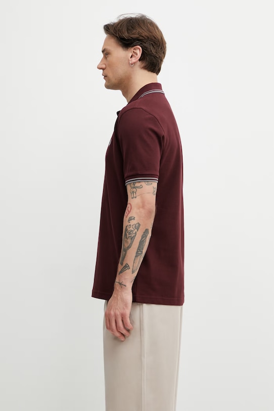Fred Perry polo bawełniane męskie M3600.08B bordowy SS26