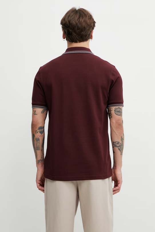 Odzież Fred Perry polo bawełniane męskie M3600.08B bordowy