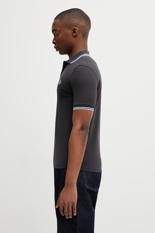 Fred Perry polo bawełniane M3600.09B szary SS26