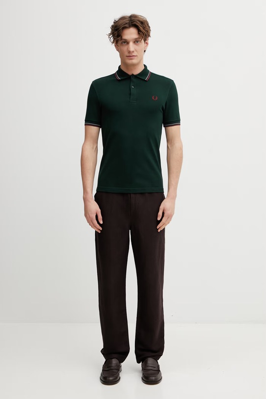 Fred Perry polo męskie bawełniane M3600.85A zielony