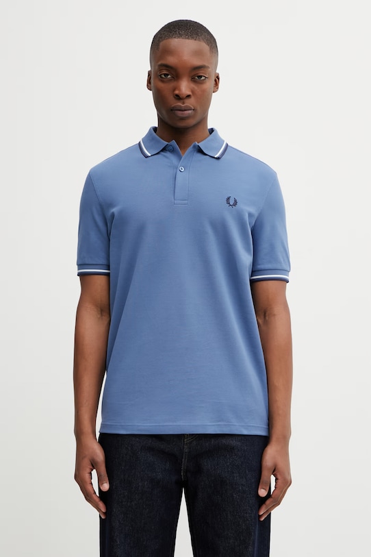 Fred Perry polo bawełniane gładkie niebieski M3600.89A