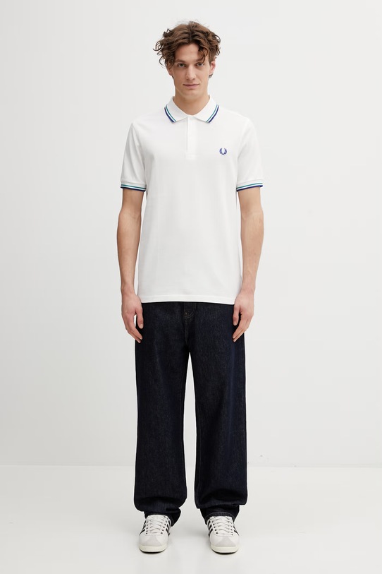 Bavlnené polo tričko Fred Perry M3600.94A biela