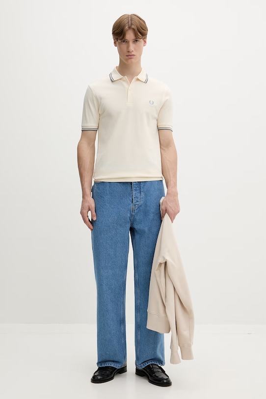 Fred Perry férfi pamut póló M3600.95A bézs SS26