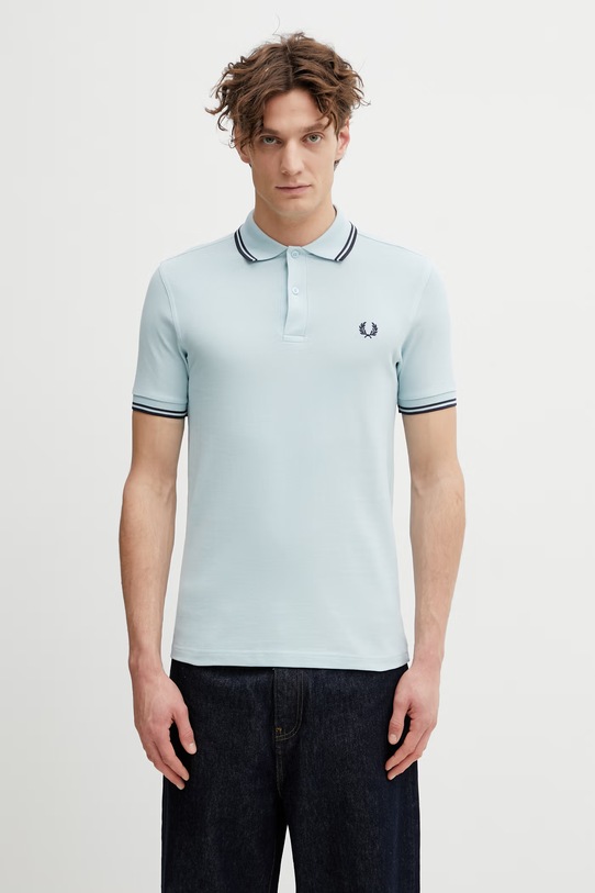 Fred Perry polo bawełniane bawełna turkusowy M3600.97A