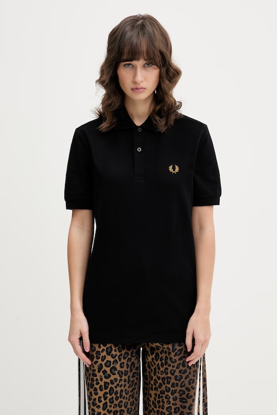 Fred Perry polo bawełniane gładkie czarny M6000.N60