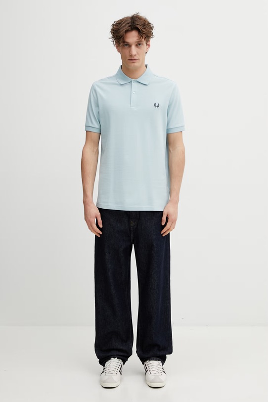 Fred Perry polo bawełniane M6000.97A turkusowy