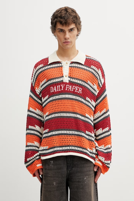 Daily Paper kente stripe sweter bawełniany męski multicolor 2610005