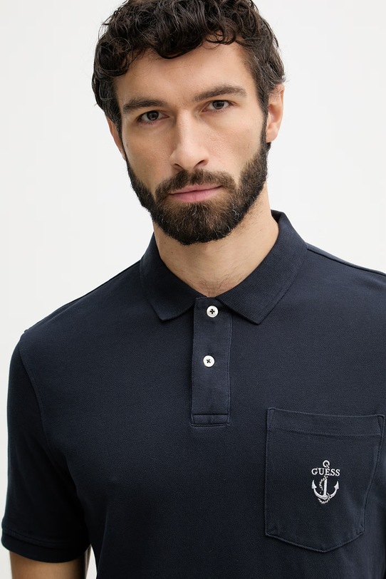 Guess mužské bavlněné polo námořnická modř M6GP48.K3476