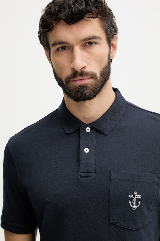 Guess mužské bavlněné polo námořnická modř M6GP48.K3476